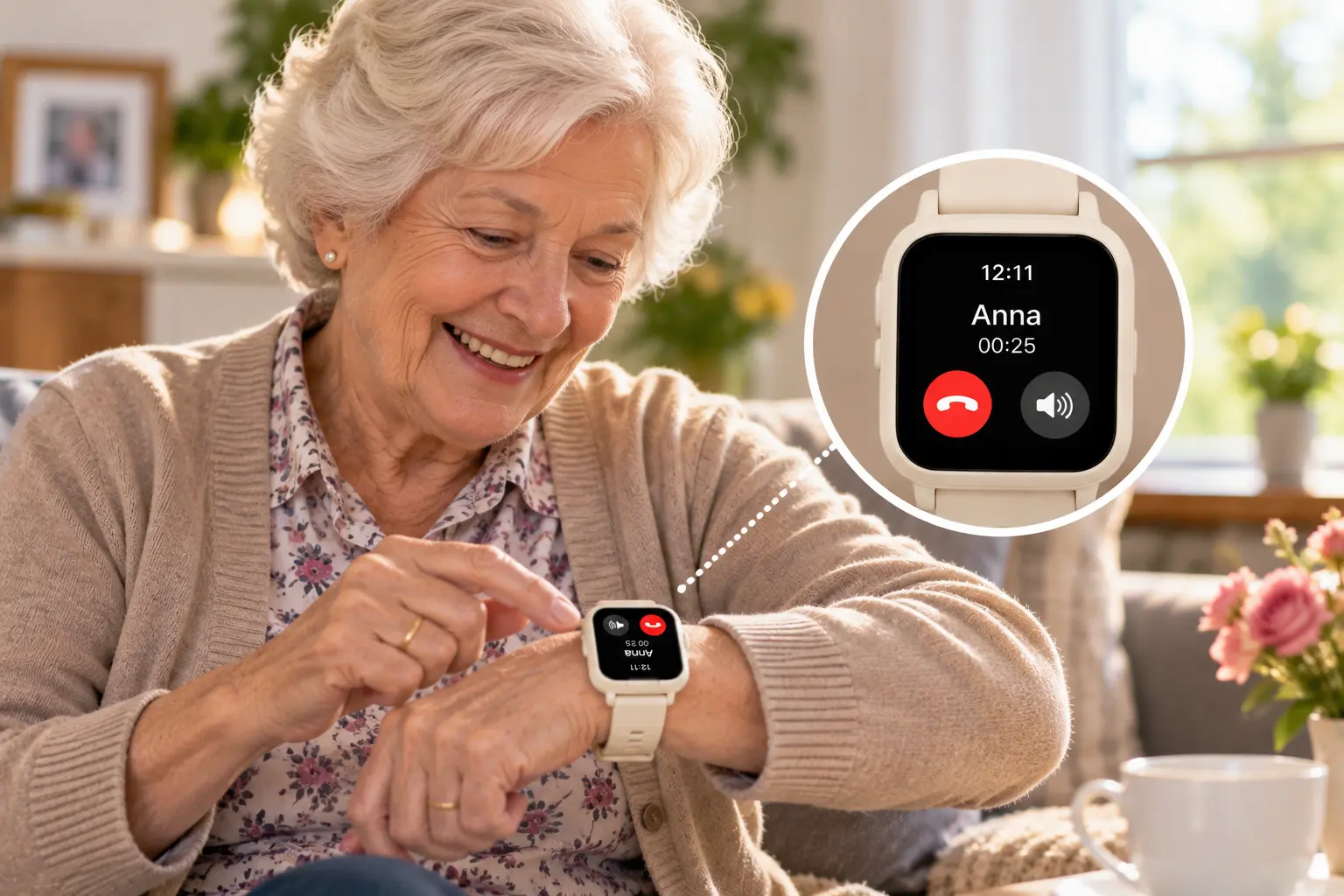 Telefonieren über die Senionex PRO 5 UHR mit 2-Wege-Freisprechen