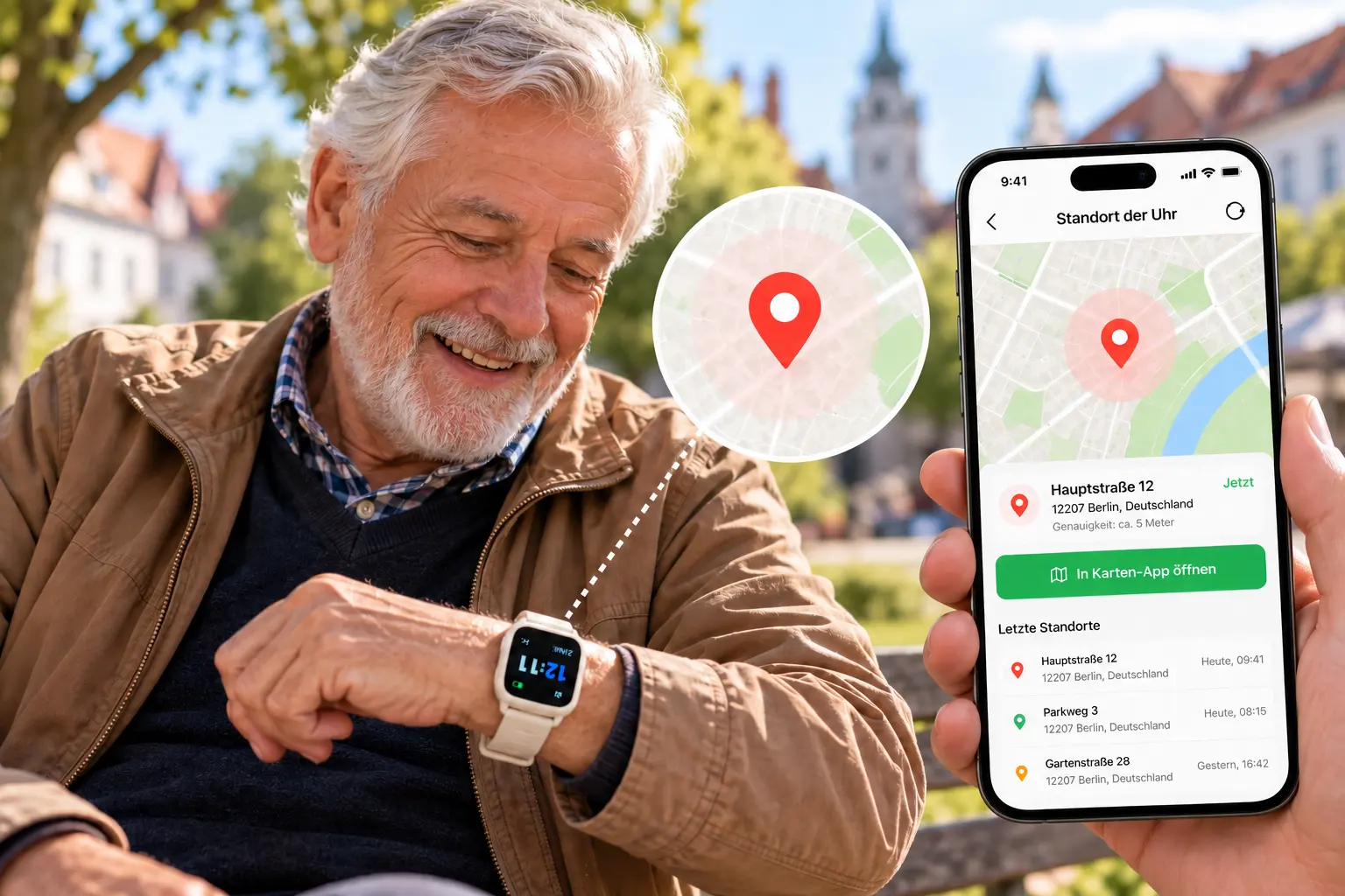 Standortbestimmung der Senionex PRO 5 UHR mit Adresse und Kartenansicht